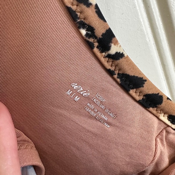Aerie Scoop Bralette Leopard Print Crop Top Cute Casual Trendy‎ Medium - Picture 3 of 6